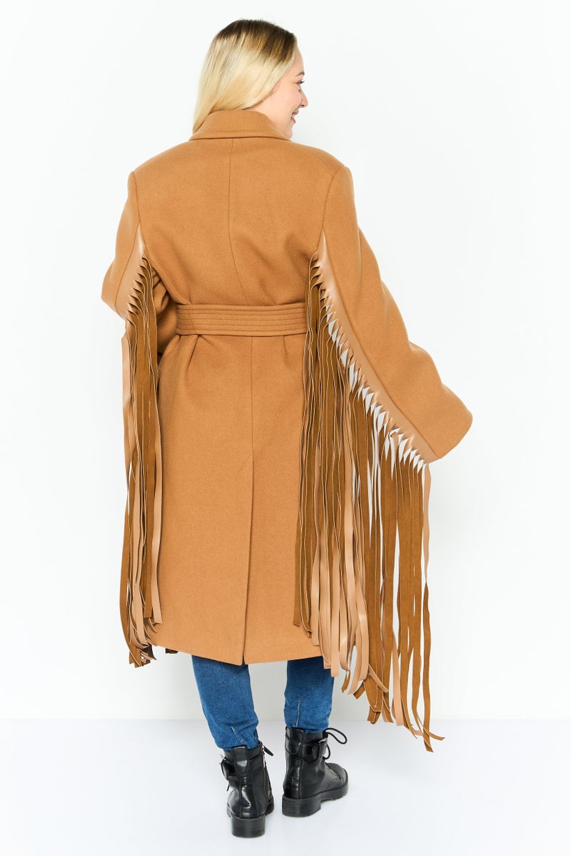 STELLA MCCARTNEY معطف ترنش مزخرف بحزام للنساء، بني - Image 4